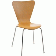 Décoshop26 - Chaise de cuisine salle à manger x1 empilable dossier triangle en bois clair et métal chromé 10_0003327 - 3000251524468 Décoshop26 - Chaise de cuisine salle à manger x1 empilable dossier triangle en bois clair et métal chromé 10_0003327 - 3000251524468
