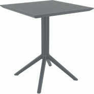Décoshop26 - Table de jardin carrée gris foncé – design moderne en résine plastique résistante 10_0002954 - 3000251328141