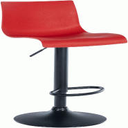 Décoshop26 - Tabouret de bar x1 design simple avec repose-pieds en plastique rouge pieds en métal noir 10_0004552 - rouge métal 3000252171814