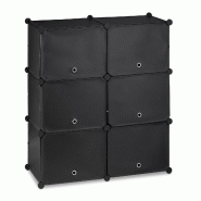 Helloshop26 - Étagère à chaussures modulable petite entrée 12 compartiments rangement optimal design épuré en plastique noir 13_0010977 - noir 3