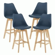 Helloshop26 - Lot de 4 tabourets de bar plastique synthétique hêtre 105 x 48 x 58 cm bleu 03_0008717 - 3001948282722 Helloshop26 - Lot de 4 tabourets de bar plastique synthétique hêtre 105 x 48 x 58 cm bleu 03_0008717 - 3001948282722