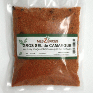 MesZépices - Gros sel de Camargue au curry rouge et aux baies rouges de Sichuan - Sachet de 250 g - 3662310009868