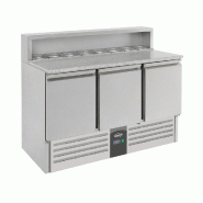 Meuble a pizza 3 portes avec bacs gastro dans plan de travail - P7950.0065