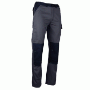 Pantalon de travail coton poly - Gris/Noir, taille 54 - Multiples poches et système Full Range_0