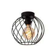 Plafonnier Led métal noir mat E27 25 cm - Lucide - Danza - noir métal 5411212211477