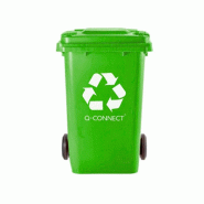 Poubelle q-connect conteneur plastique couvercle 100l 470x750x370mm verre coloris vert. - vert C972481