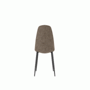 Stones Chaise Brigitte en similicuir Moka vintage avec structure en métal anthracite - Assise rembourrée au design industriel moderne - Ensemble de