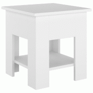 VidaXL Table basse Blanc 40x40x42 cm Bois d'ingénierie Modèle Imperial Horizon - 810271XL