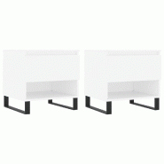 VidaXL Tables basses 2 pcs blanc 50x46x50 cm bois d'ingénierie Modèle Oslo Élégance - 830925