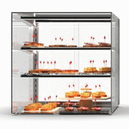 Vitrine neutre à poser VISION - 3 niveaux - 600 mm - verre trempé - EPV60 | Sayl Barcelona