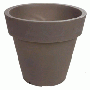 WellHome - Pot en polyéthylène rotomoulé 24L Ø40x35cm en coloris Marron Taupe - Top Garden Alex - marron PLS010