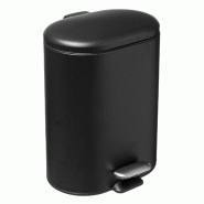 WellHome - Poubelle à pédale en acier inoxydable Siliflex 6 L noire - noir métal WH14215