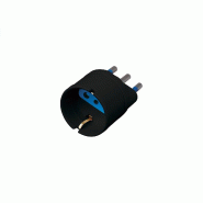 Alcapower Adaptateur Noir Schuko 16A 250V Ca Prise Italienne 3 Broches Prise 2 Broches 16A Raccordement Électrique Standard Domestique Bureau Maison