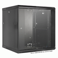 Armoire murale 19 pouces MHT136 avec porte en verre - hauteur 12U - profondeur 450 mm - noir - Bravour® Armoire murale 19 pouces MHT136 avec porte en verre - hauteur 12U - profondeur 450 mm - noir - Bravour®