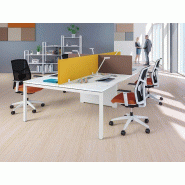 Bureau bench 4 personnes Aska U avec piètement métal et plateau stratifié Bureau bench 4 personnes Aska U avec piètement métal et plateau stratifié