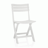 Chaise de jardin / chaise pliante TRAVANO plastique blanc hjh LIVING - blanc plastique 991205