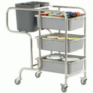 Chariot de débarrassage à 5 bacs - acier inox - 1060x580x1000 mm - 24 kg Chariot de débarrassage à 5 bacs - acier inox - 1060x580x1000 mm - 24 kg