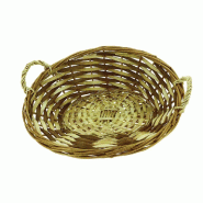 Corbeille inclinée bois ovale "Pantala" naturel et marron 35x32x13cm - par 10