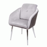 Décoshop26 - Chaise de salle à manger rembourrée en velours et PVC gris avec accoudoirs 04_0002243 - gris 3000262232697 Décoshop26 - Chaise de salle à manger rembourrée en velours et PVC gris avec accoudoirs 04_0002243 - gris 3000262232697