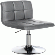 Décoshop26 - Chaise de salle à manger x1 avec dossier assise pivotant à 360° hauteur réglable en PVC gris cadre en métal 10_0005553 - gris méta