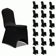 Décoshop26 - Housses élastiques de chaise Noir 18 pièces DEC022533 - noir 3001282469605