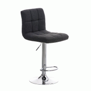 Décoshop26 - Tabouret de bar x1 avec repose-pieds hauteur réglable design moderne en tissu gris foncé 10_0000053 - gris 3000884469600