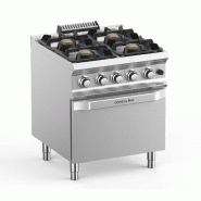 Fourneau professionnel a gaz 4 feux vif 5,5 kw sur sousbassment lib... - PFB77FGXS