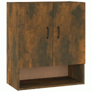 Helloshop26 - Armoire murale pratique avec 2 portes et étagère ouverte 60 x 31 x 70 cm en bois d'ingénierie chêne fumé 02_0048337 - vert Bois mas