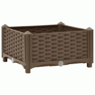 Helloshop26 - Jardinière lit surélevé plantes fleurs jardin 40 x 40 x 23 cm polypropylène marron 02_0000926 - 3000072611538 Helloshop26 - Jardinière lit surélevé plantes fleurs jardin 40 x 40 x 23 cm polypropylène marron 02_0000926 - 3000072611538