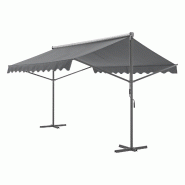 Helloshop26 - Store banne autoportant à double pente 600 x 300 x 260 cm gris foncé 03_0008297 - gris aluminium 3001924982721