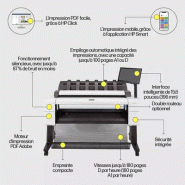 Imprimante multifonction HP DesignJet T2600dr PostScript de 36 pouces