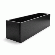 IvoQ Bac à plantes d'extérieur en acier noir – Sans fond – 120 x 30 x 30 cm - acier 8721335301380
