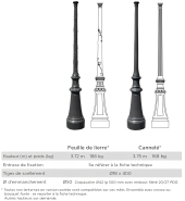Mât d'éclairage public Vicomte 1 - hauteur 3.72 à 3.75 m - en fonte traditionnelle GL-250_1