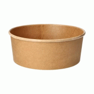 PAPSTAR 50 saladiers, carton rond 1300 ml Ø 18,4 cm - 7 cm brun - marron en carton 88592