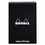 RHODIA Lot de 5 Notepad Classic noir 148x210 / A5, 160p./80 feuilles microperforées 80 g/m² reliure intégrale, dot grid - 3037921650394
