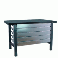 SimonRack Table de travail d’atelier, 1500x730 mm, 5 tiroirs, plateau métallique, Charge 600 kg, Noir - BT-6 - noir métal 8425437126079