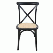 SIT Möbel Chaise avec assise en rotin | Lot de 2 | Assise rembourrée | Bois d'hévéa noir | L 48 x P 52 x H 89 cm - multicolore multi-matériau 02410-11 SIT Möbel Chaise avec assise en rotin | Lot de 2 | Assise rembourrée | Bois d'hévéa noir | L 48 x P 52 x H 89 cm - multicolore multi-matériau 02410-11