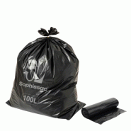 Sophissac Sac poubelle noir 100L 43 microns 82x87 cm – 200 sacs - noir A1A110 Sophissac Sac poubelle noir 100L 43 microns 82x87 cm – 200 sacs - noir A1A110