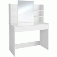 Tectake Coiffeuse CAMILLE avec miroir et rangements blanc - 403850 - blanc Bois massif 403850 Tectake Coiffeuse CAMILLE avec miroir et rangements blanc - 403850 - blanc Bois massif 403850