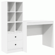 VidaXL Bureau avec tiroir 2 pcs Blanc Modèle Titan Stella Élite - 3337361