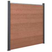 Vidaxl ensemble de panneaux de clôture marron 180x186 cm wpc 3211826