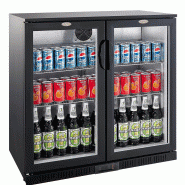 Arrière bar noir professionnel réfrigérée 2 portes battantes vitrée... - P7527.0035