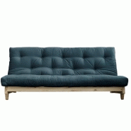 BANQUETTE CONVERTIBLE FRESH PIN COLORIS BLEU PÉTROLE COUCHAGE 140*200 CM.