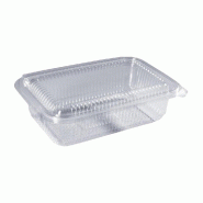 Barquette fraîcheur hermétique avec couvercle à charnière 750ml 17.3x10.7x4.92cm - par 50