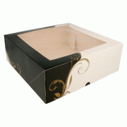 Boîte pâtissière à fenêtre Baroque 28x28x10cm - par 50