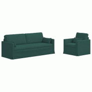 Canapé 2 pcs Vert foncé 198 x 78 x 80 cm tissu Modèle Apex Panorama Prestige - Matériau naturel 8721364374713