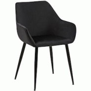CLP Chaise de salle à manger Luena Noir /Velours - noir textile 327423 CLP Chaise de salle à manger Luena Noir /Velours - noir textile 327423