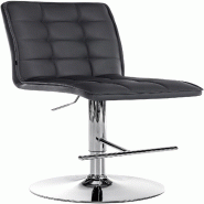 CLP Tabouret de bar Peking en Similicuir réglable et pivotant Noir /Chrome - noir polyester 321602