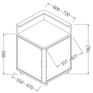 Comptoirs de bar neutres avec prÉdisposition pour tablette service 90° fermÉ - cb90x/5