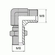 Coude 90° orientable mâle BSP x mâle cloison BSP - 3/4' , 26.44